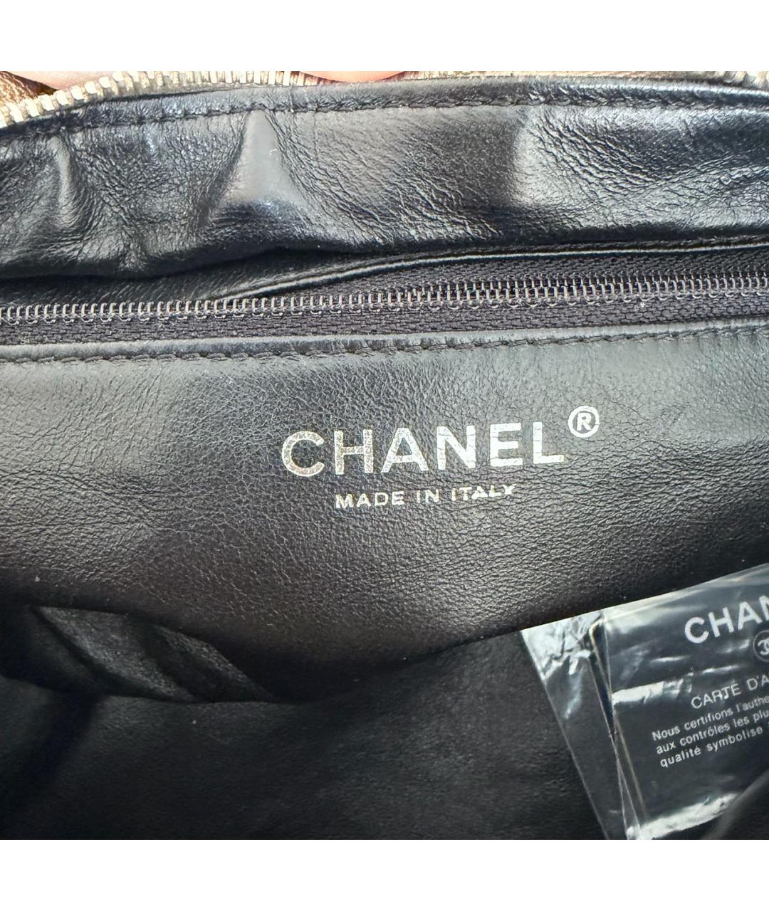 CHANEL Коричневая кожаная сумка тоут, фото 5