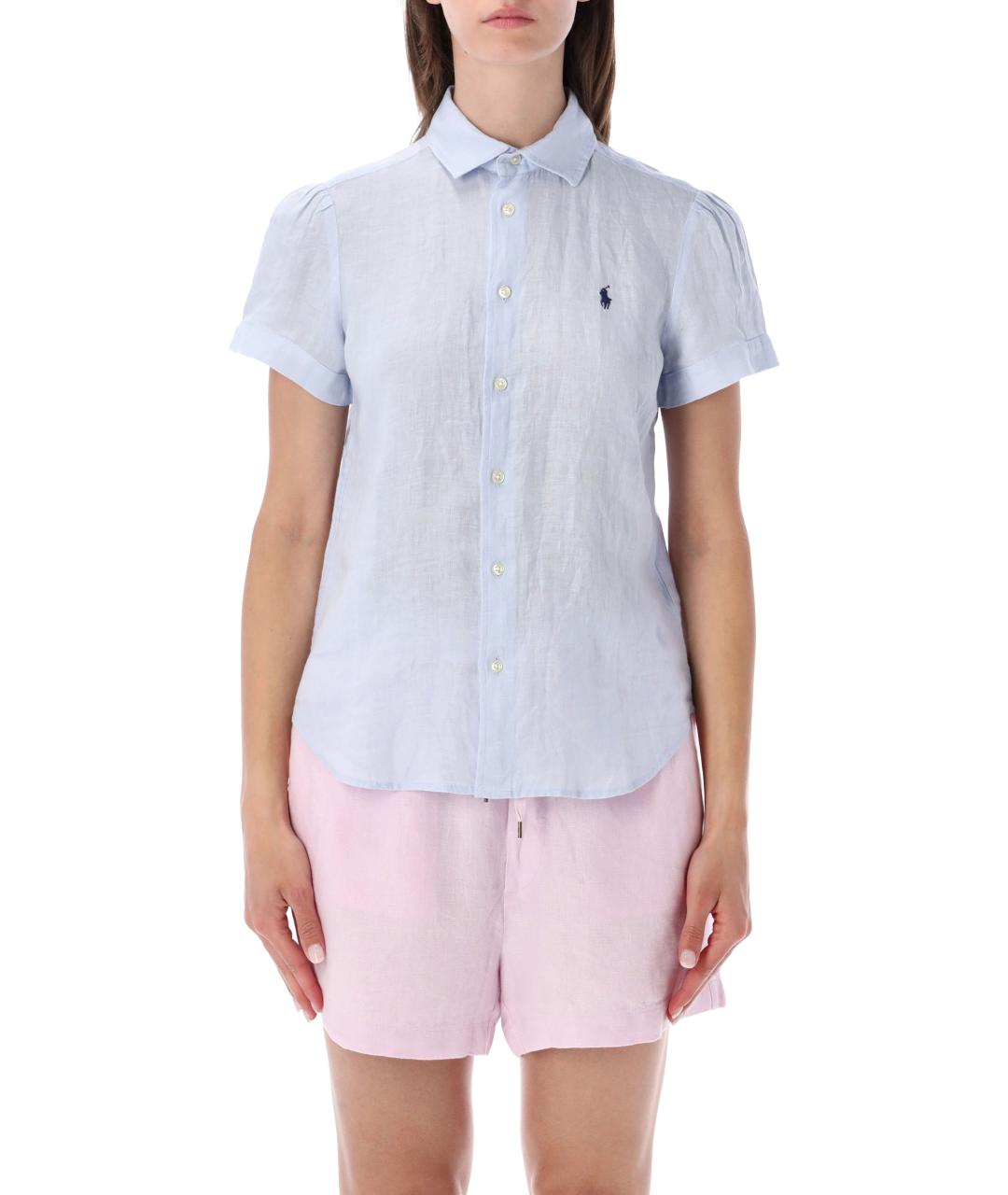 POLO RALPH LAUREN Синяя льняная рубашка, фото 1