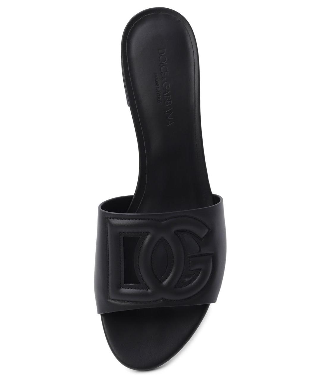 DOLCE&GABBANA Черные кожаные мюли, фото 3