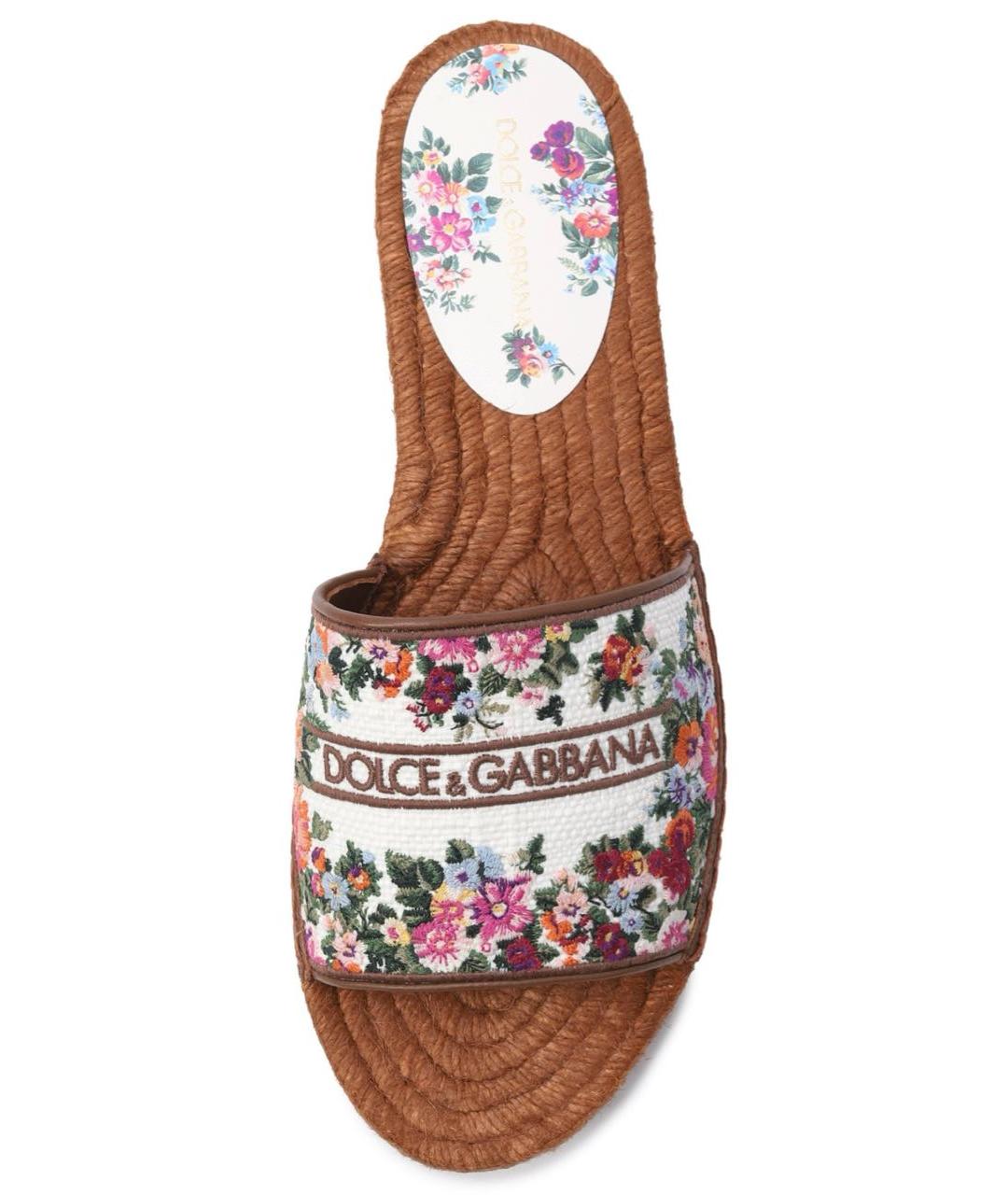 DOLCE&GABBANA Мульти текстильные шлепанцы, фото 3