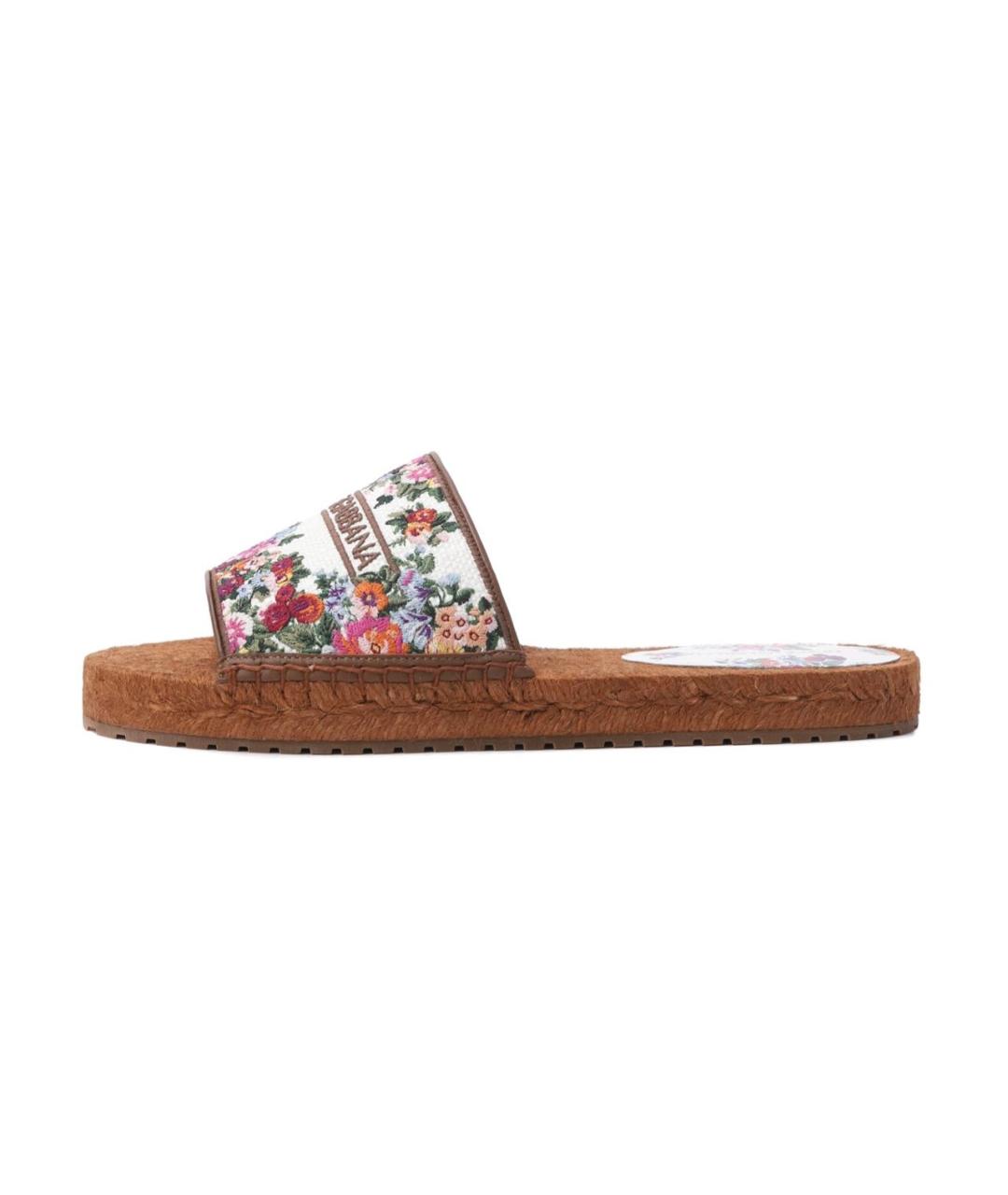 DOLCE&GABBANA Мульти текстильные шлепанцы, фото 6