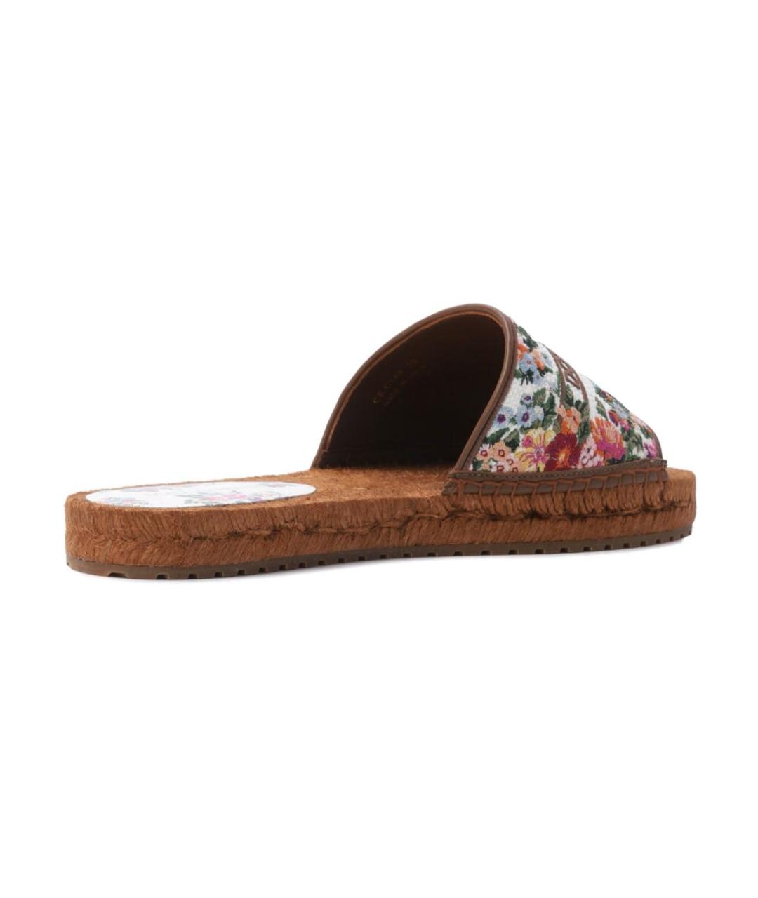 DOLCE&GABBANA Мульти текстильные шлепанцы, фото 4