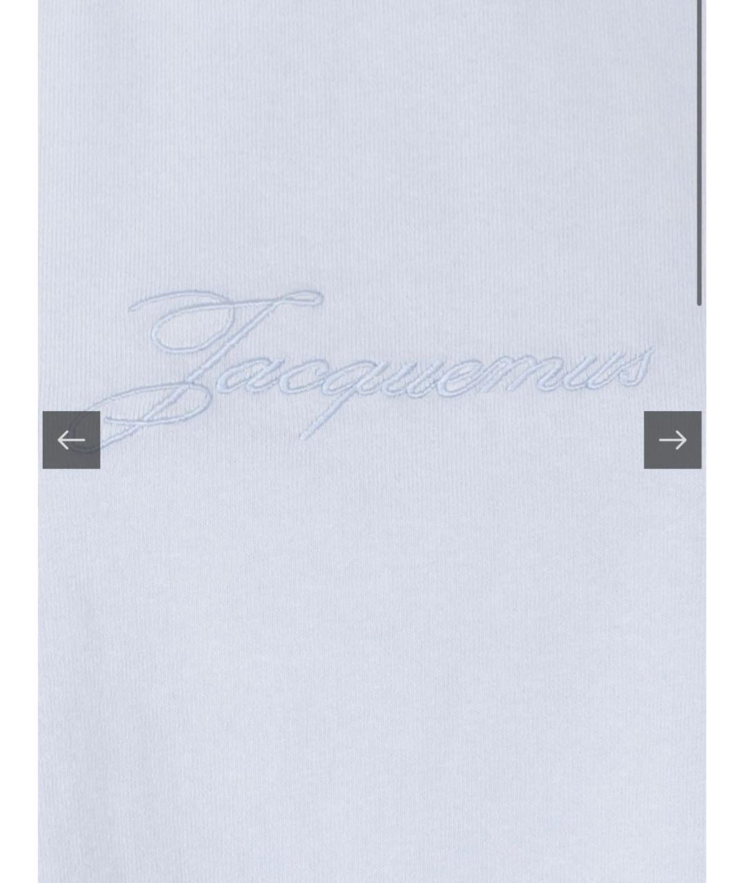 JACQUEMUS Голубая хлопковая футболка, фото 3
