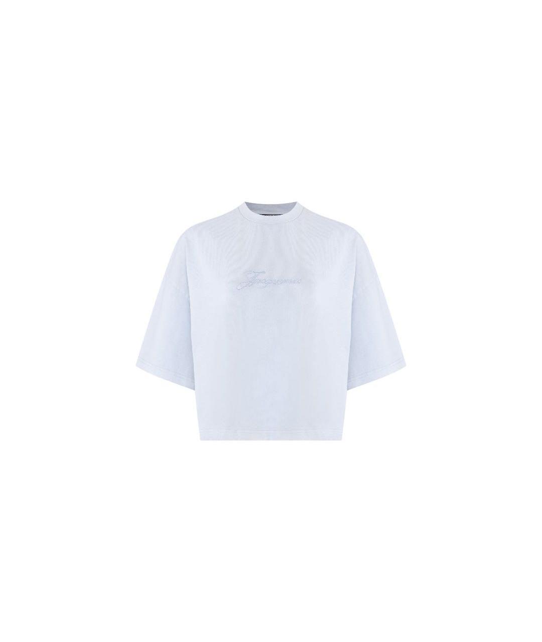 JACQUEMUS Голубая хлопковая футболка, фото 1