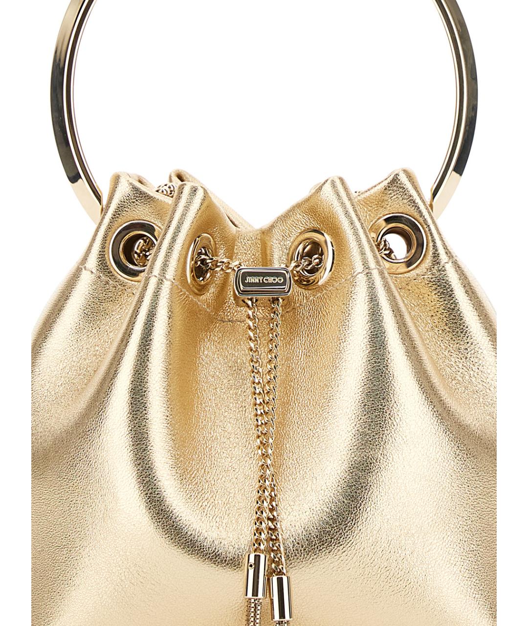 JIMMY CHOO Золотая кожаная сумка через плечо, фото 3