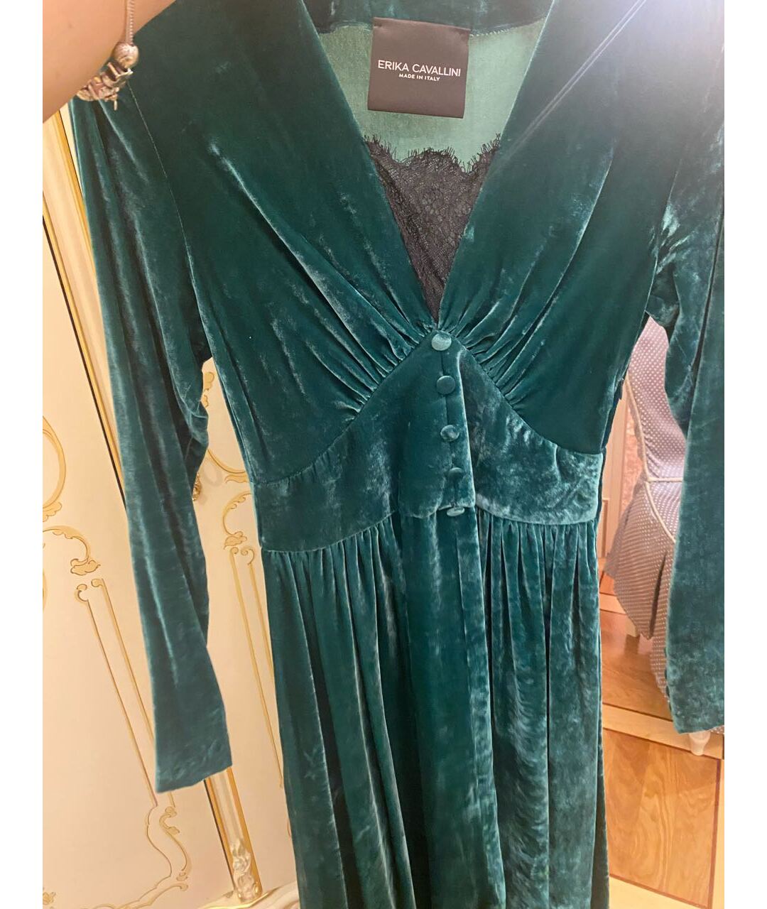 ERIKA CAVALLINI Зеленые вискозное вечернее платье, фото 3