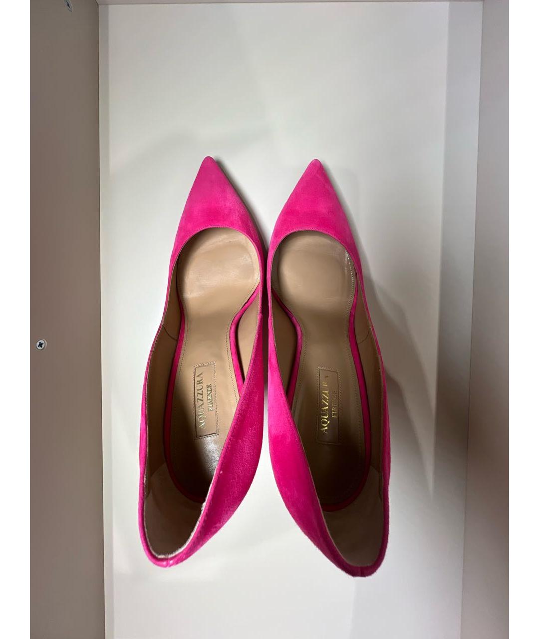 AQUAZZURA Розовые замшевые туфли, фото 3