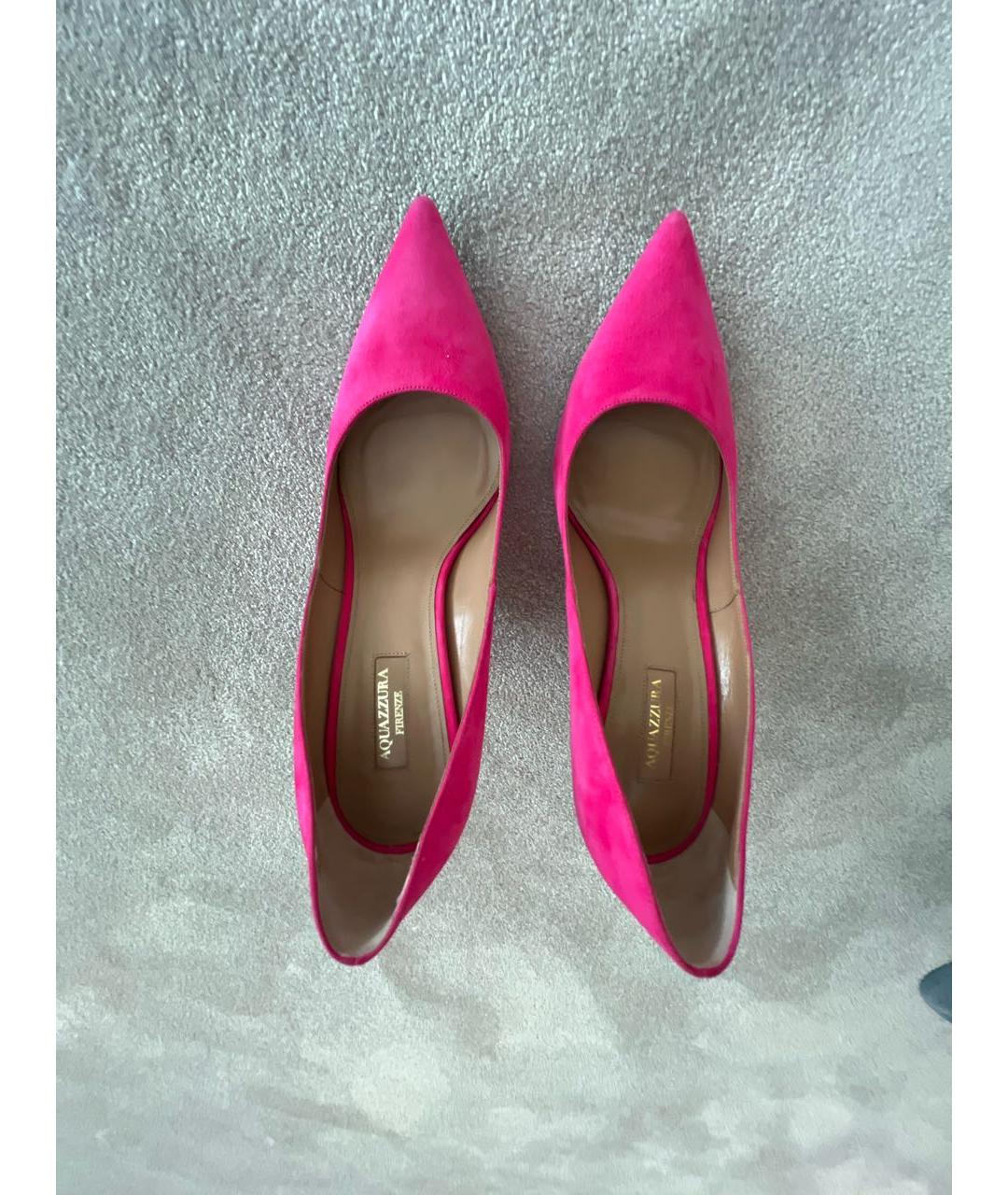 AQUAZZURA Розовые замшевые туфли, фото 3