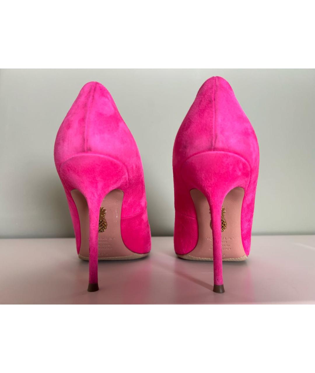 AQUAZZURA Розовые замшевые туфли, фото 4