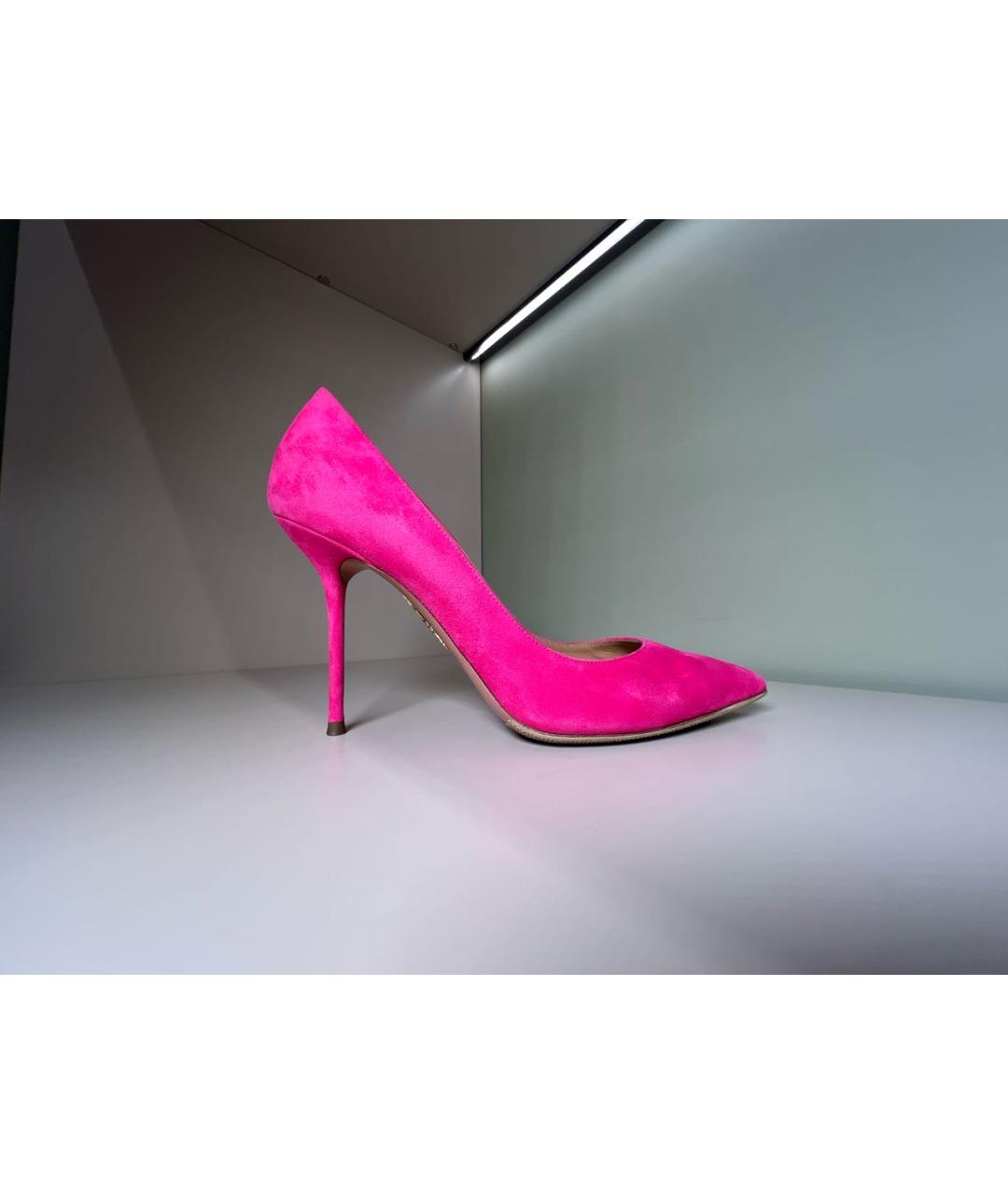 AQUAZZURA Розовые замшевые туфли, фото 5