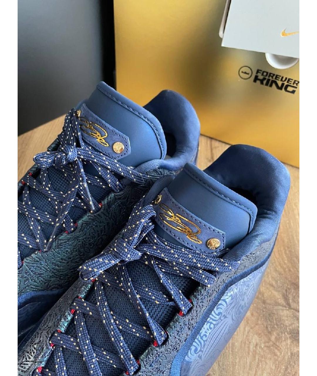 NIKE Синие текстильные низкие кроссовки / кеды, фото 2