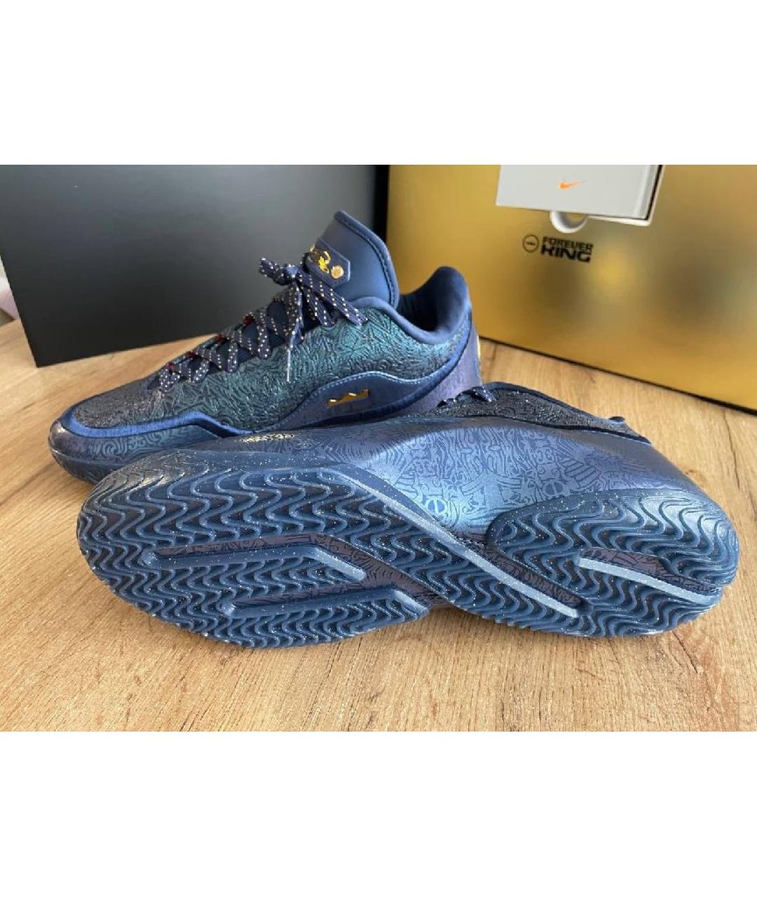 NIKE Синие текстильные низкие кроссовки / кеды, фото 3
