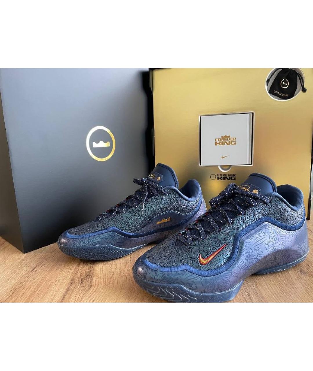 NIKE Синие текстильные низкие кроссовки / кеды, фото 10