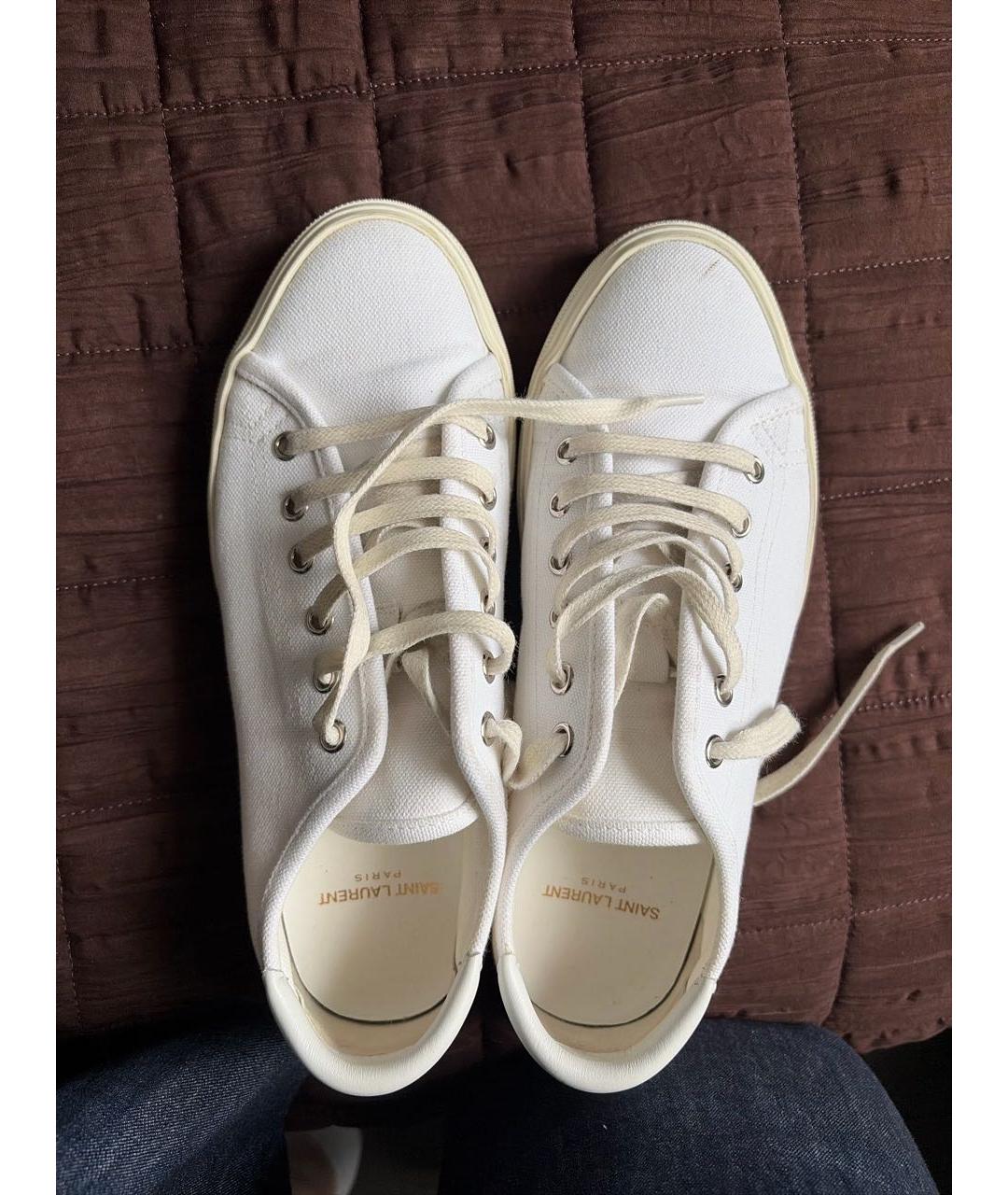 SAINT LAURENT Белые текстильные кеды, фото 7
