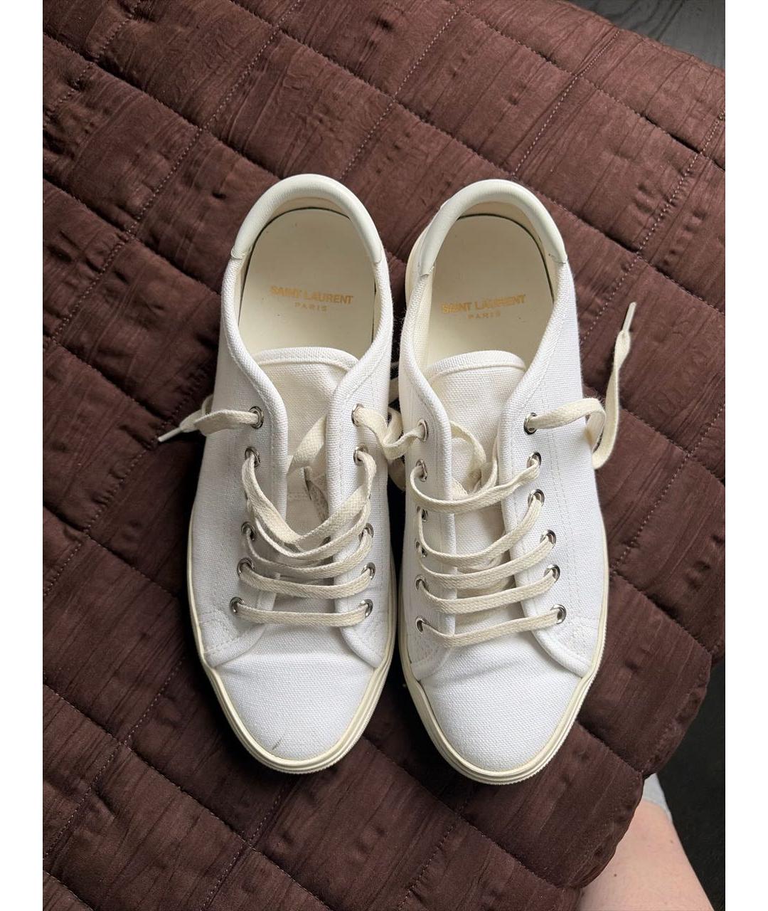 SAINT LAURENT Белые текстильные кеды, фото 5