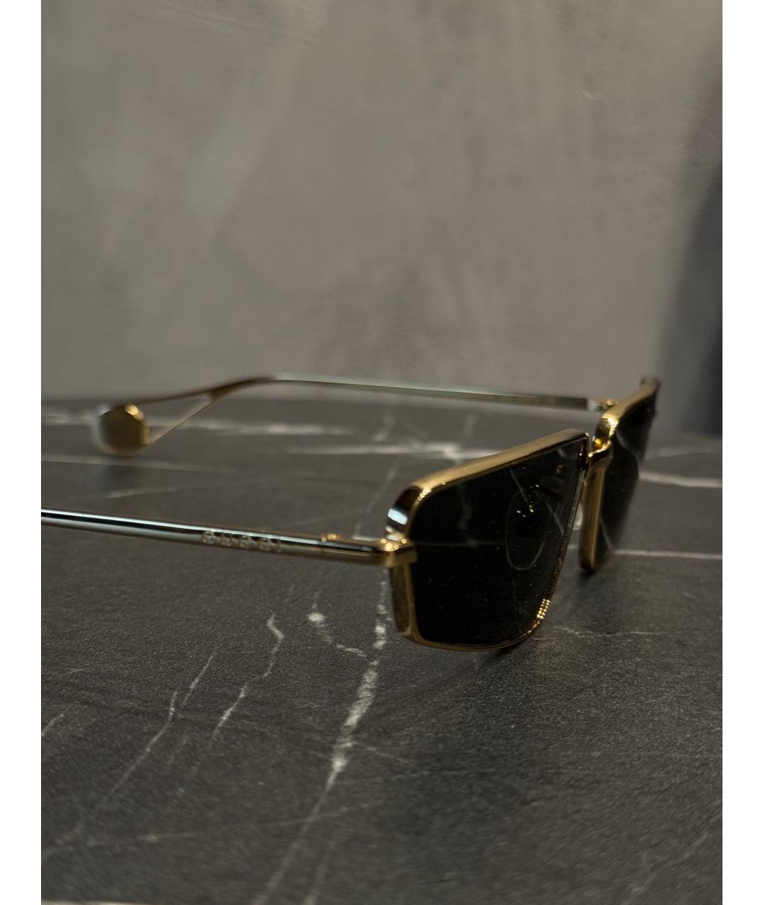 GUCCI Золотые металлические солнцезащитные очки, фото 2