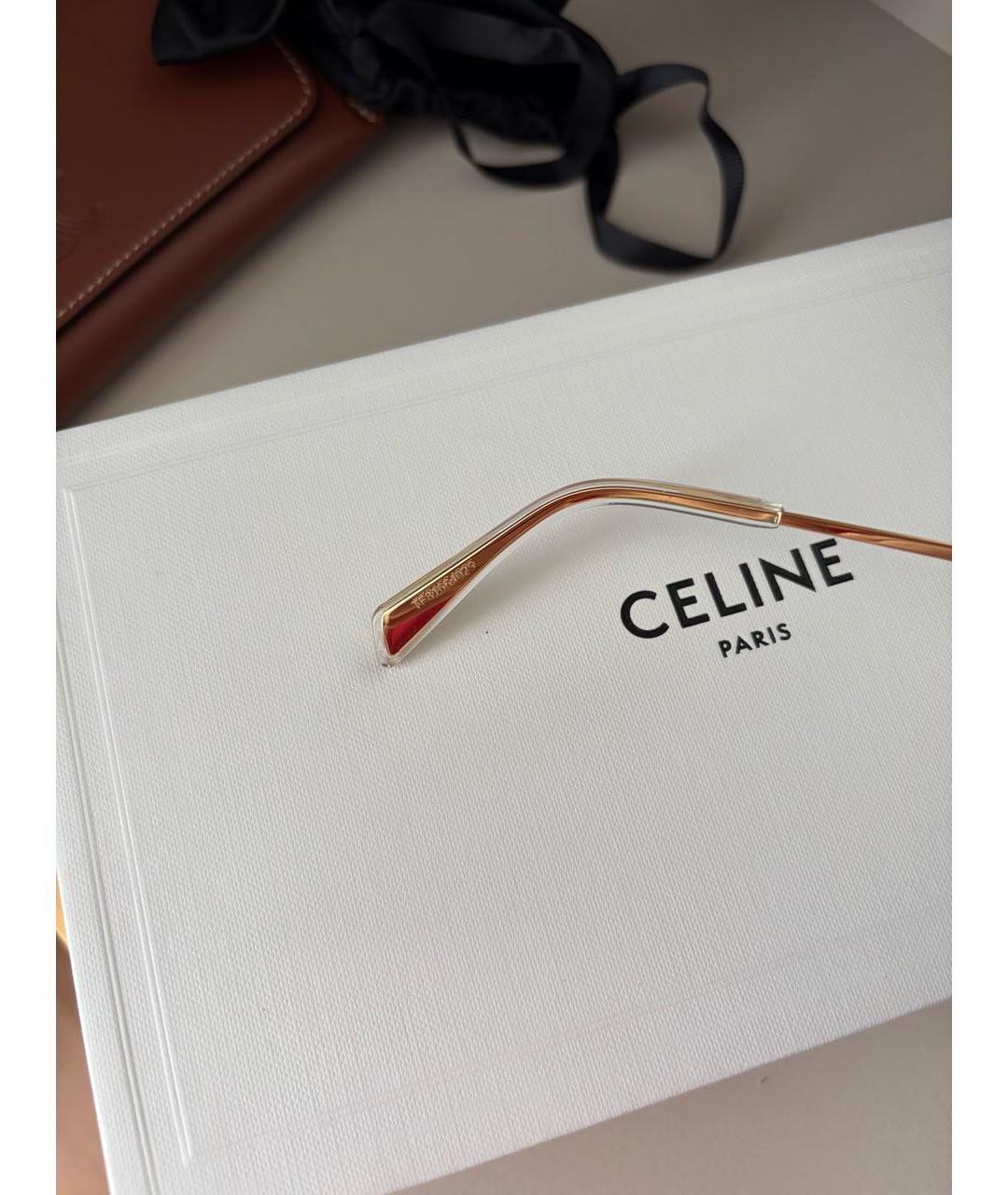 CELINE Золотые металлические солнцезащитные очки, фото 5