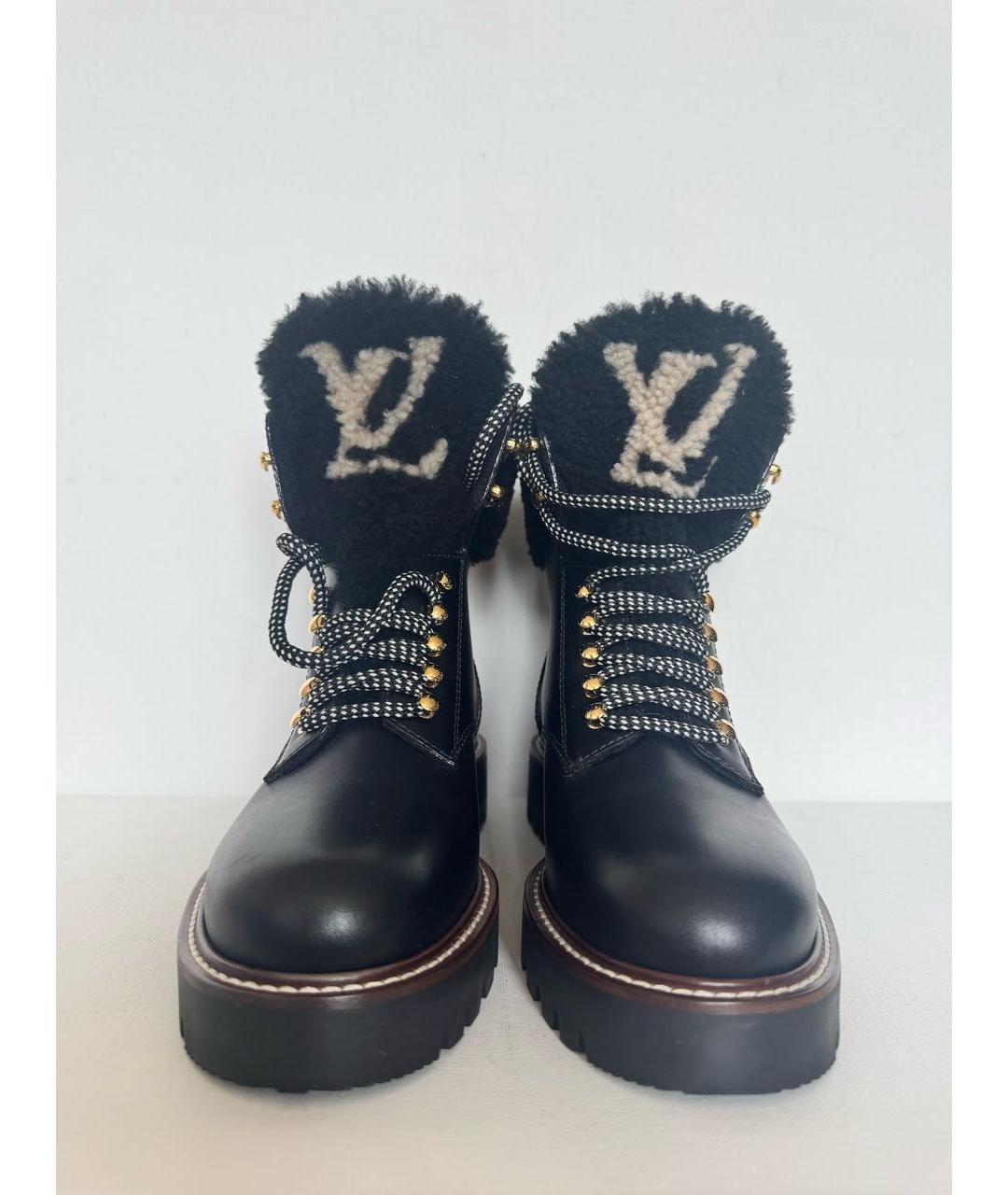 LOUIS VUITTON Черные кожаные ботинки, фото 2