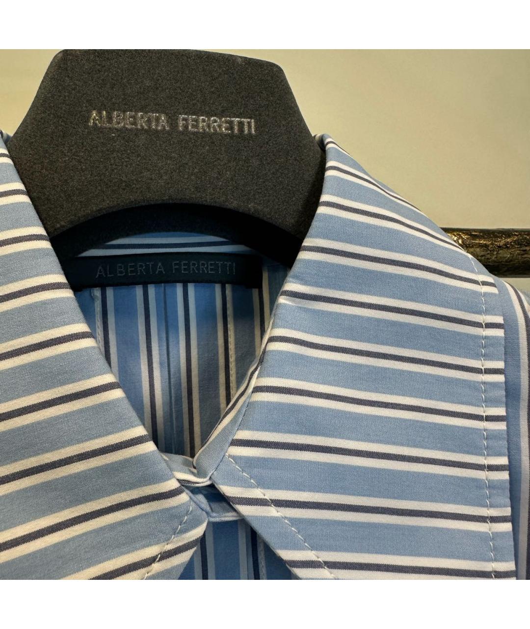 ALBERTA FERRETTI Голубая хлопковая майка, фото 3