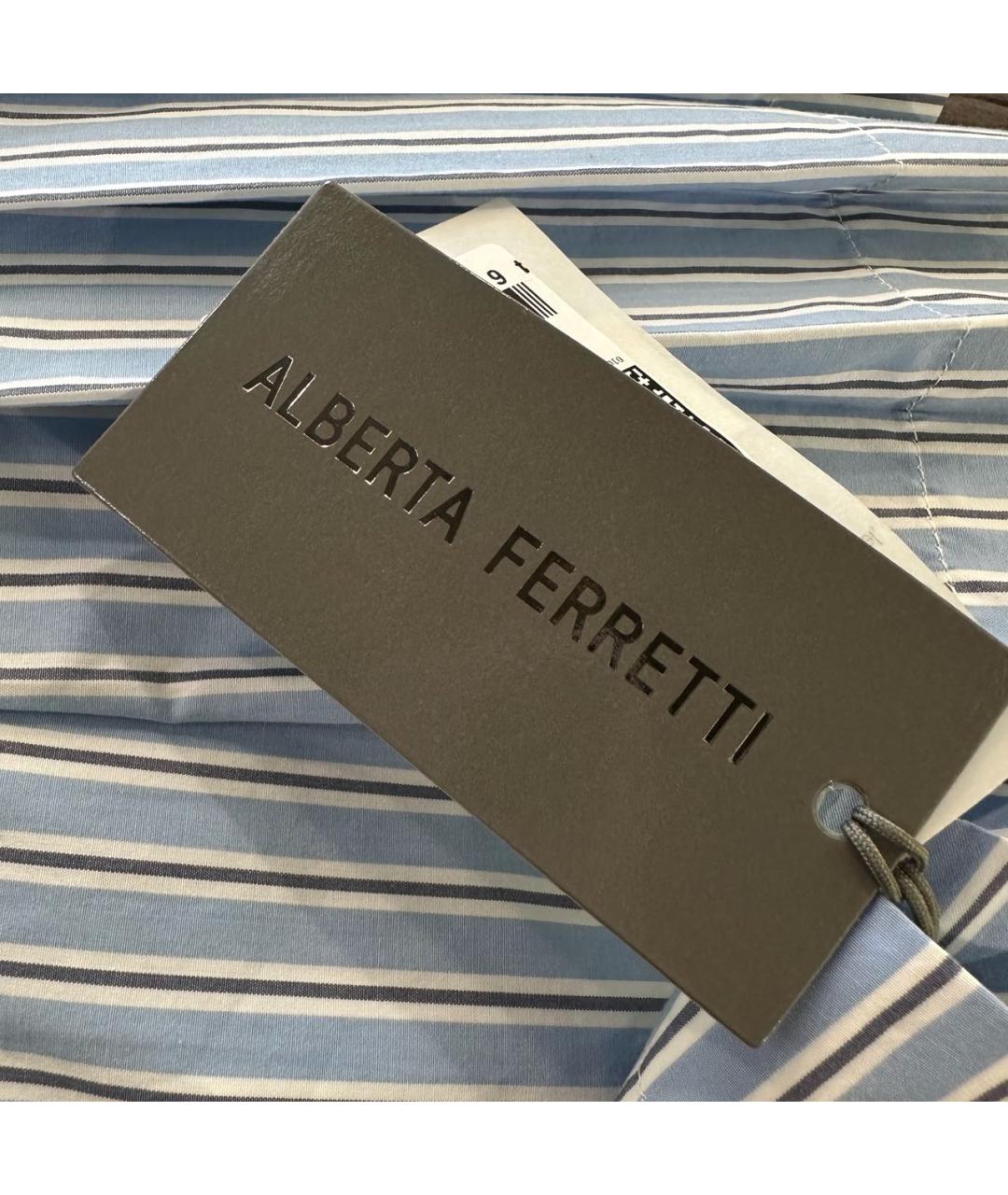 ALBERTA FERRETTI Голубая хлопковая майка, фото 4