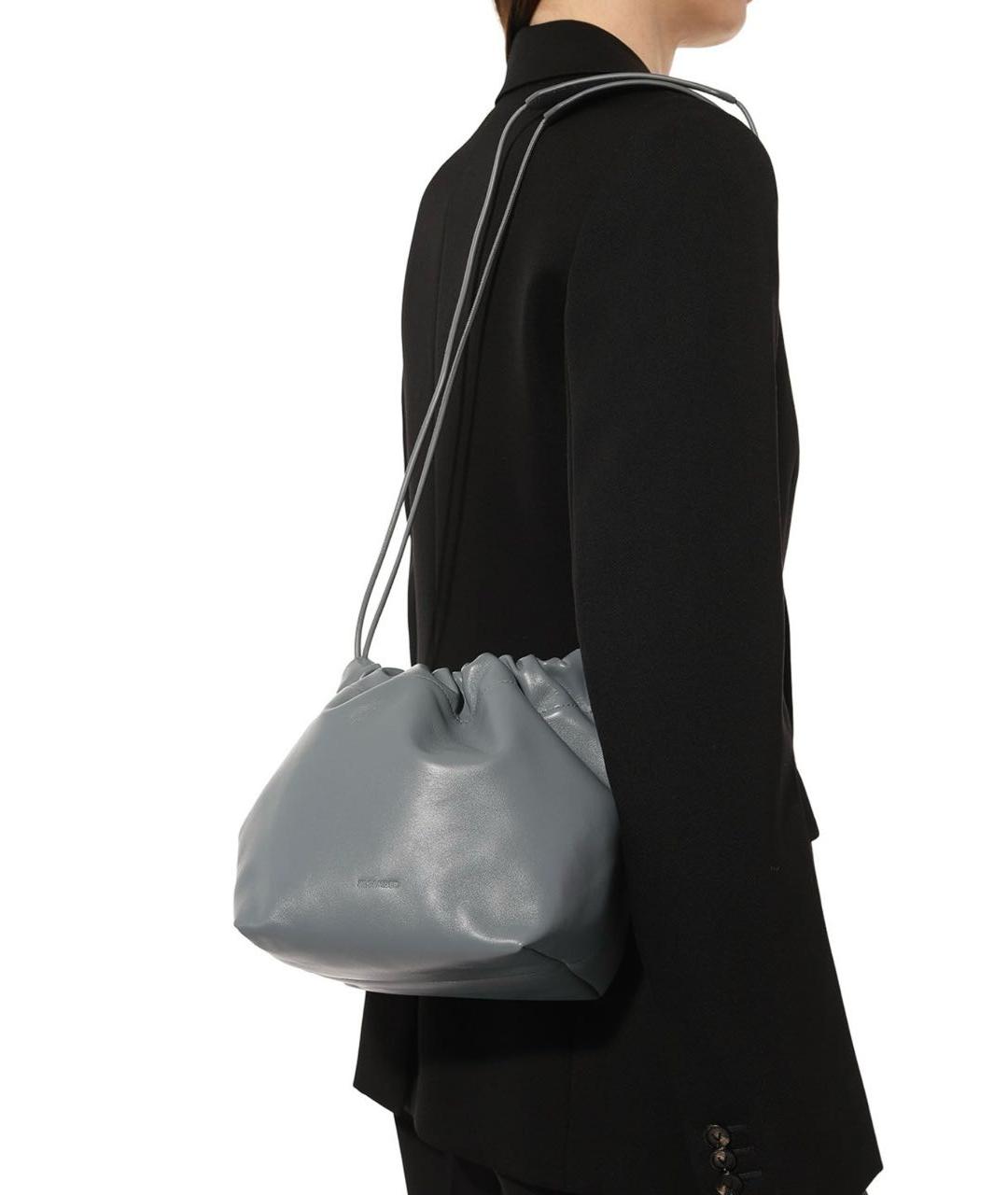 JIL SANDER Серая кожаная сумка через плечо, фото 4