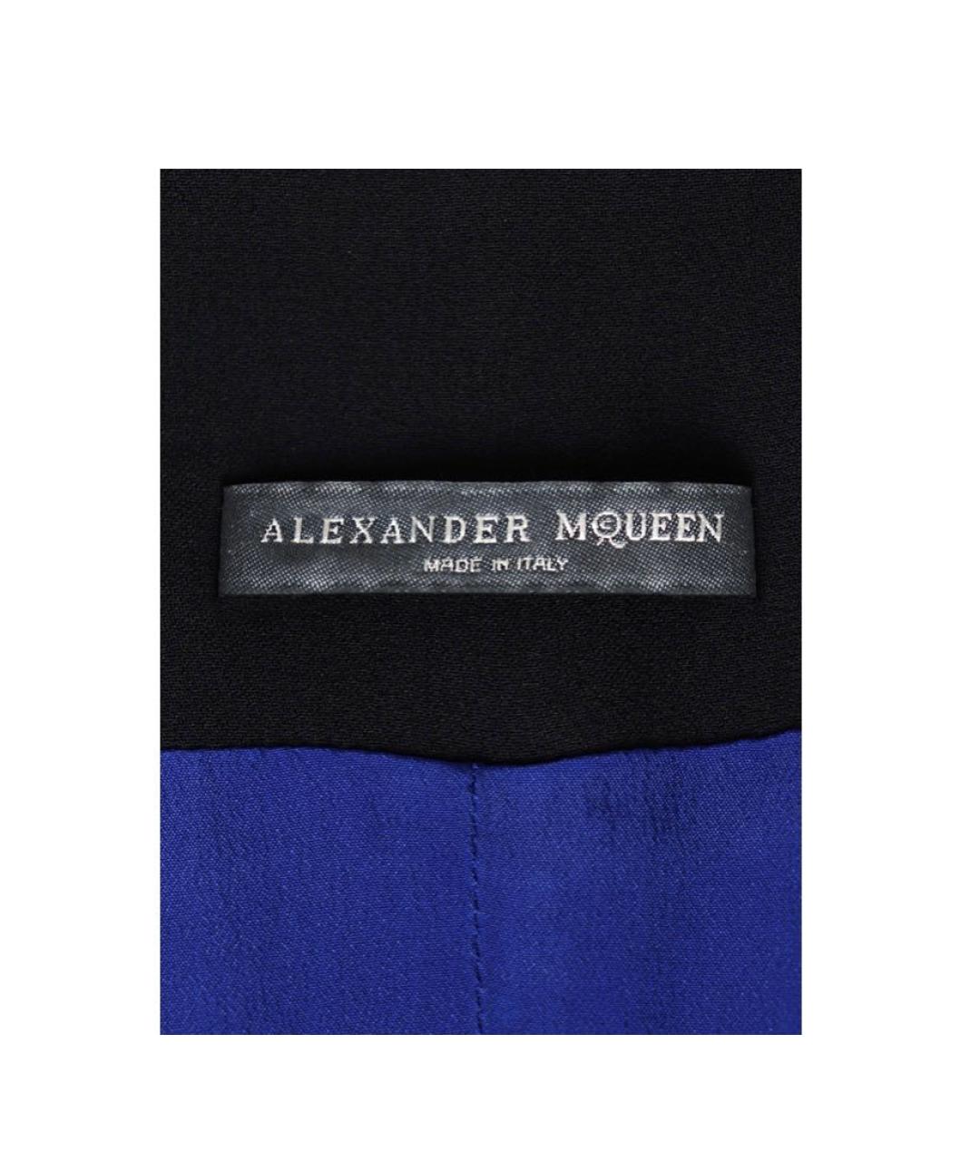ALEXANDER MCQUEEN Черное вискозное повседневное платье, фото 7