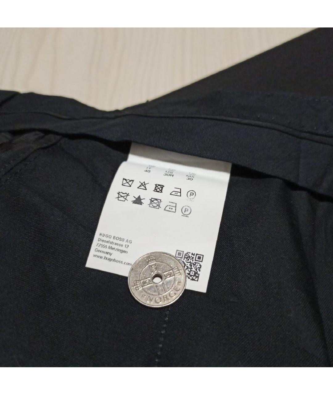 HUGO BOSS Черные шерстяные классические брюки, фото 7