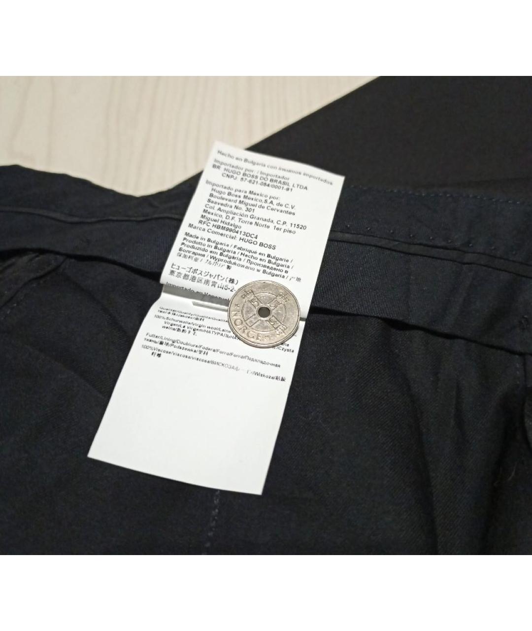 HUGO BOSS Черные шерстяные классические брюки, фото 8