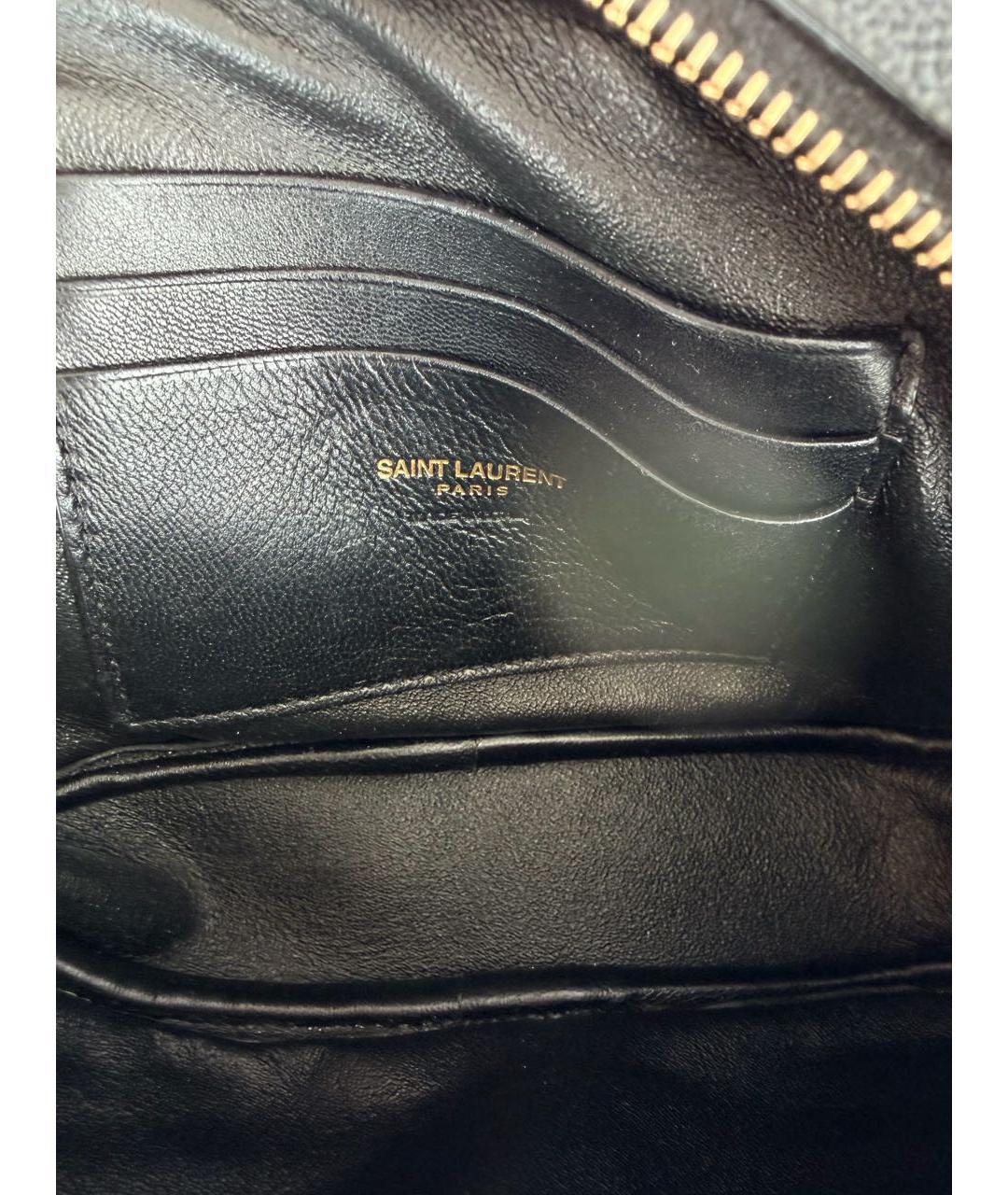 SAINT LAURENT Черная кожаная сумка через плечо, фото 4