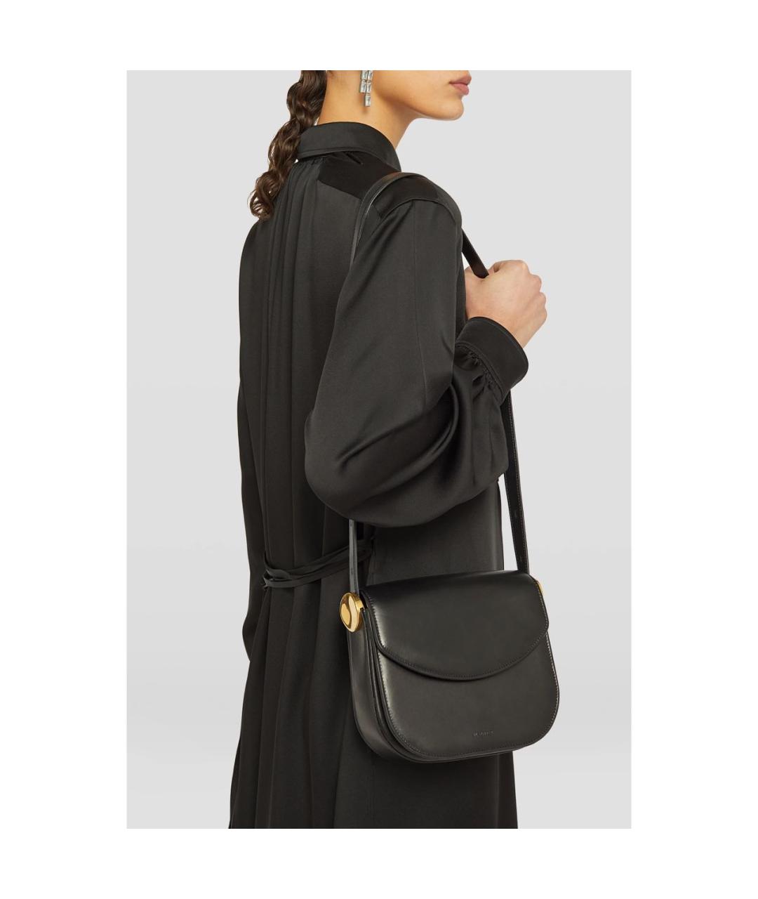 JIL SANDER Черная кожаная сумка через плечо, фото 5