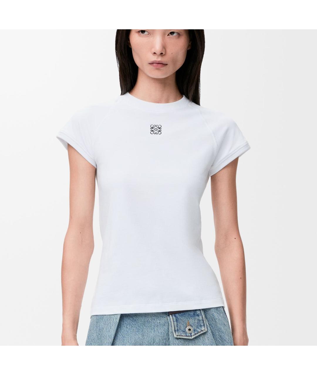 LOEWE Белая хлопковая футболка, фото 3