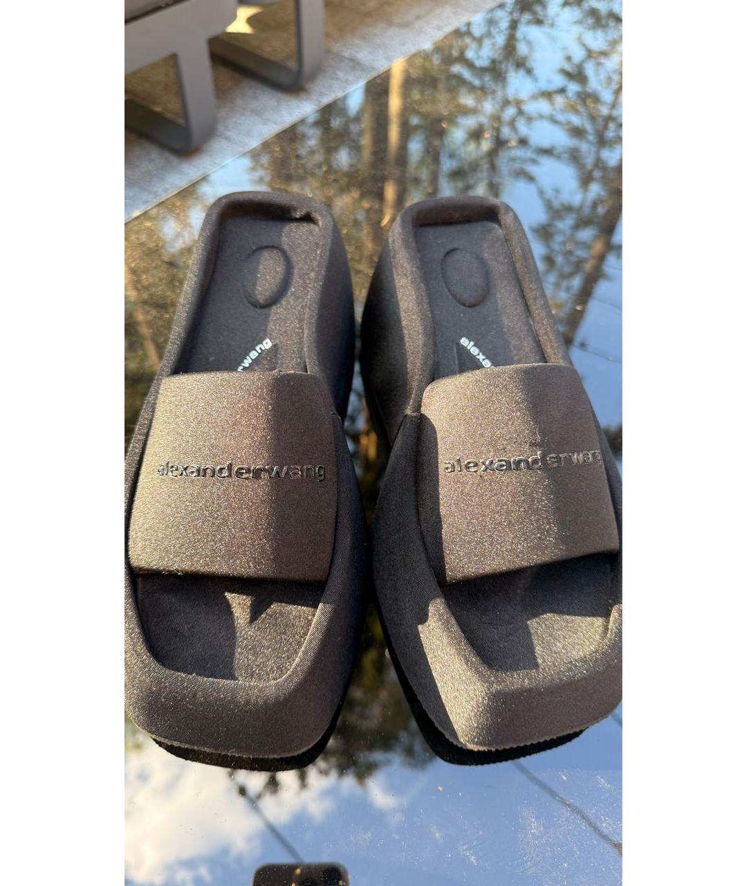ALEXANDER WANG Черные текстильные сабо, фото 2
