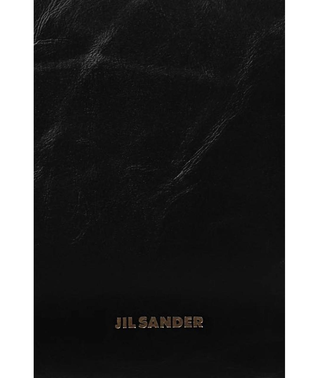 JIL SANDER Черная кожаная сумка тоут, фото 4