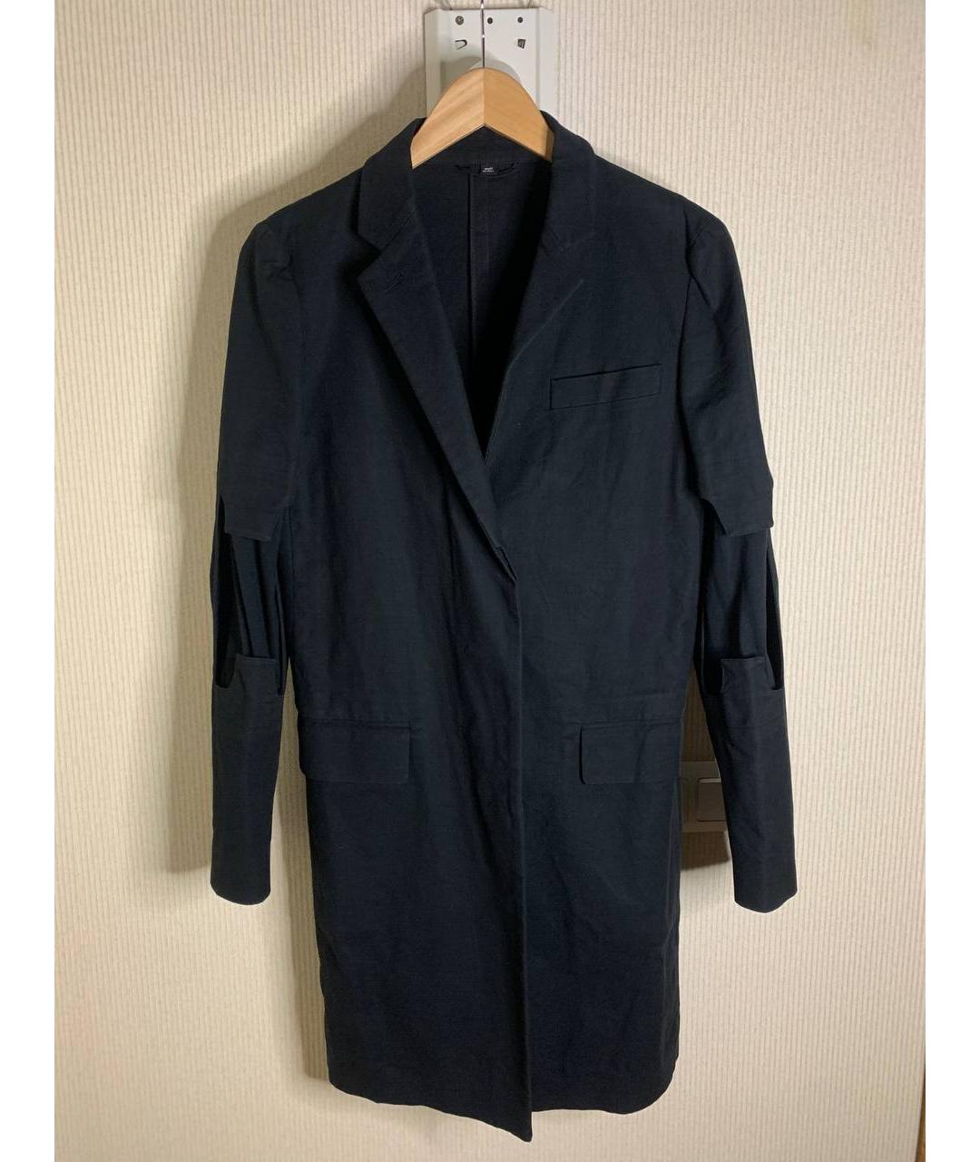 HELMUT LANG Черное хлопковое пальто, фото 2