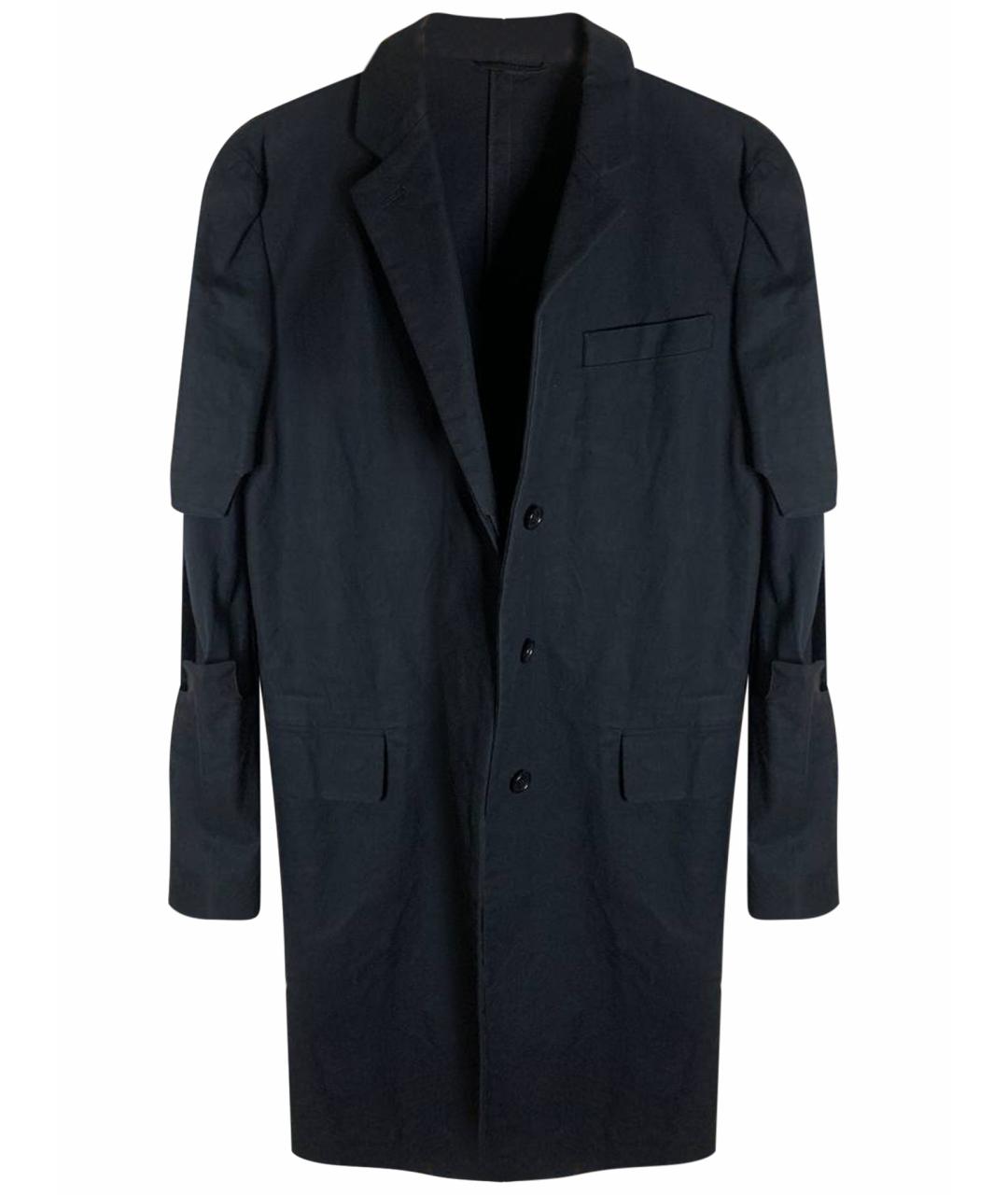 HELMUT LANG Черное хлопковое пальто, фото 1