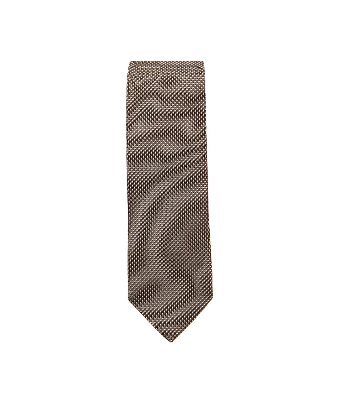 ERMENEGILDO ZEGNA XXX Коричневый шелковый галстук, фото 1