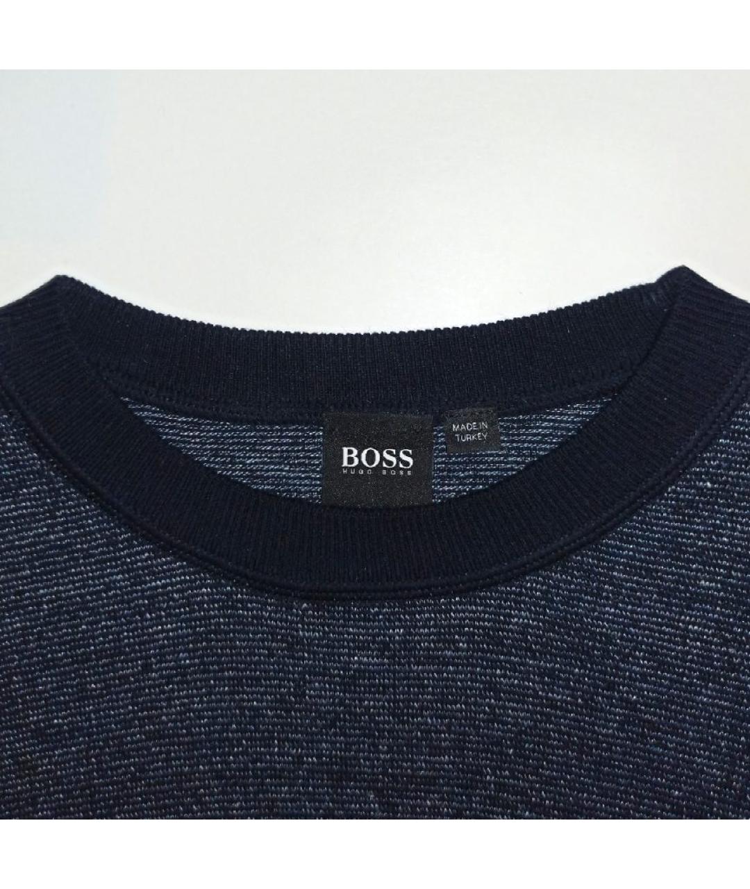 HUGO BOSS Темно-синий хлопковый джемпер / свитер, фото 3
