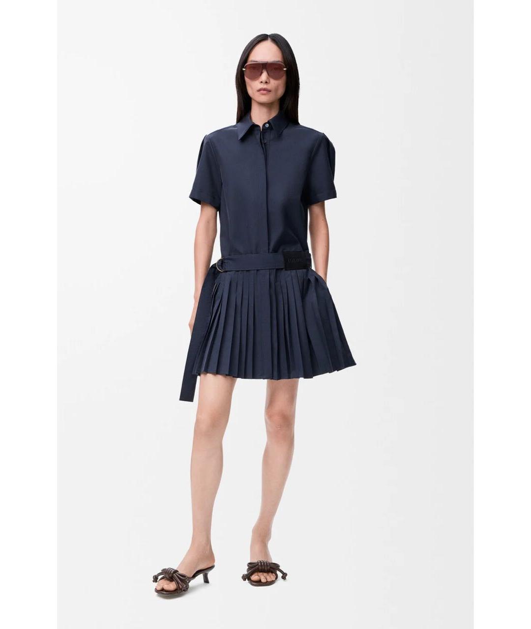 LOEWE Темно-синее хлопковое повседневное платье, фото 3