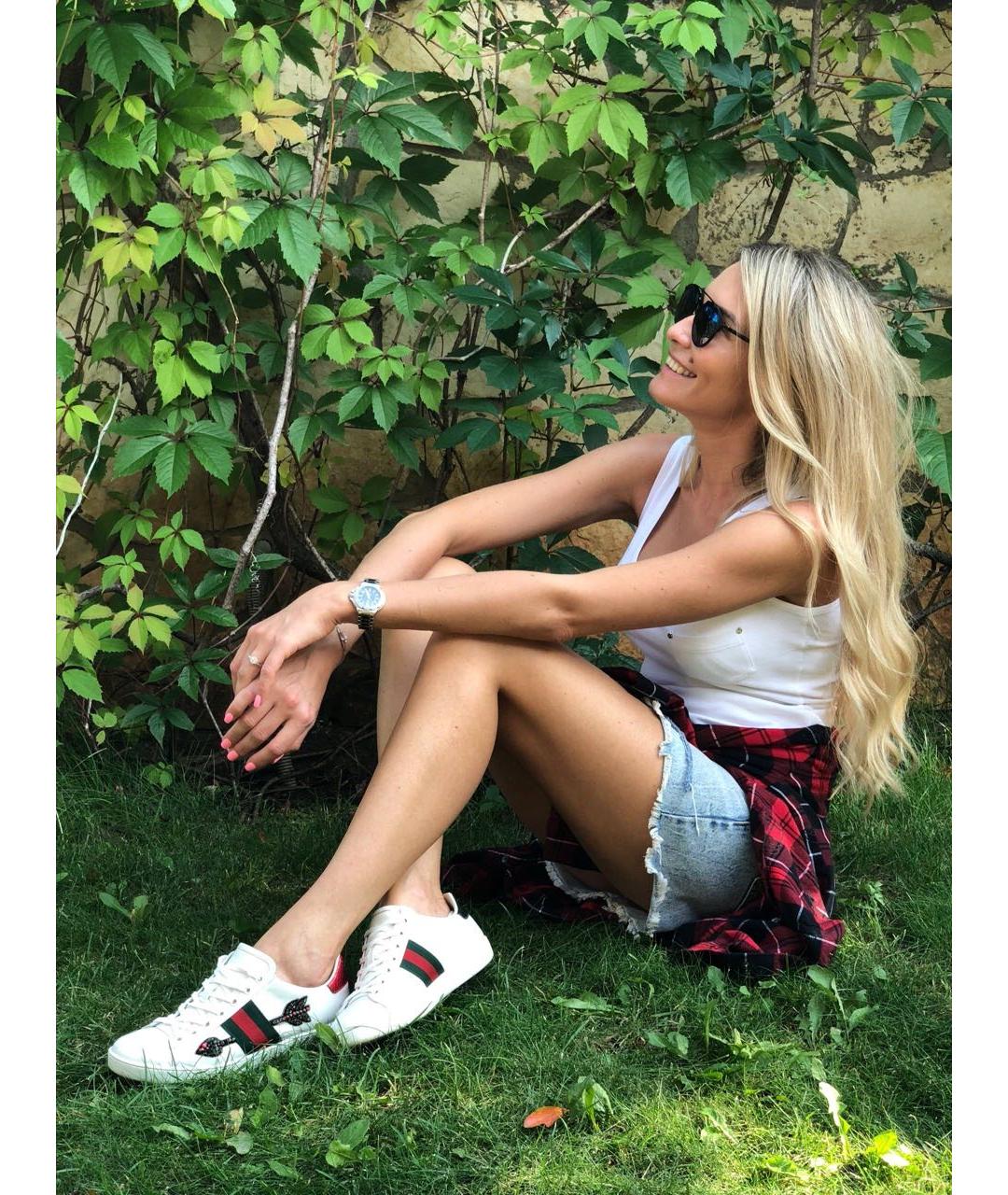 GUCCI Белые кожаные кеды, фото 5