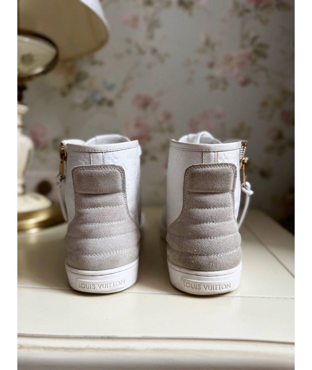 LOUIS VUITTON Белые кожаные кеды, фото 4