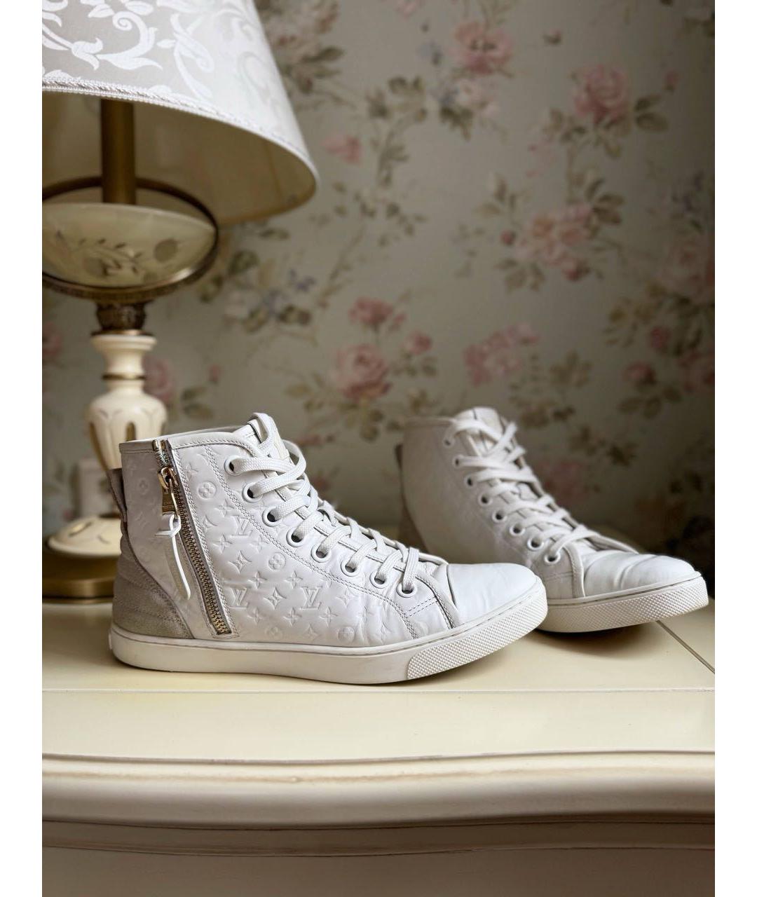 LOUIS VUITTON Белые кожаные кеды, фото 8