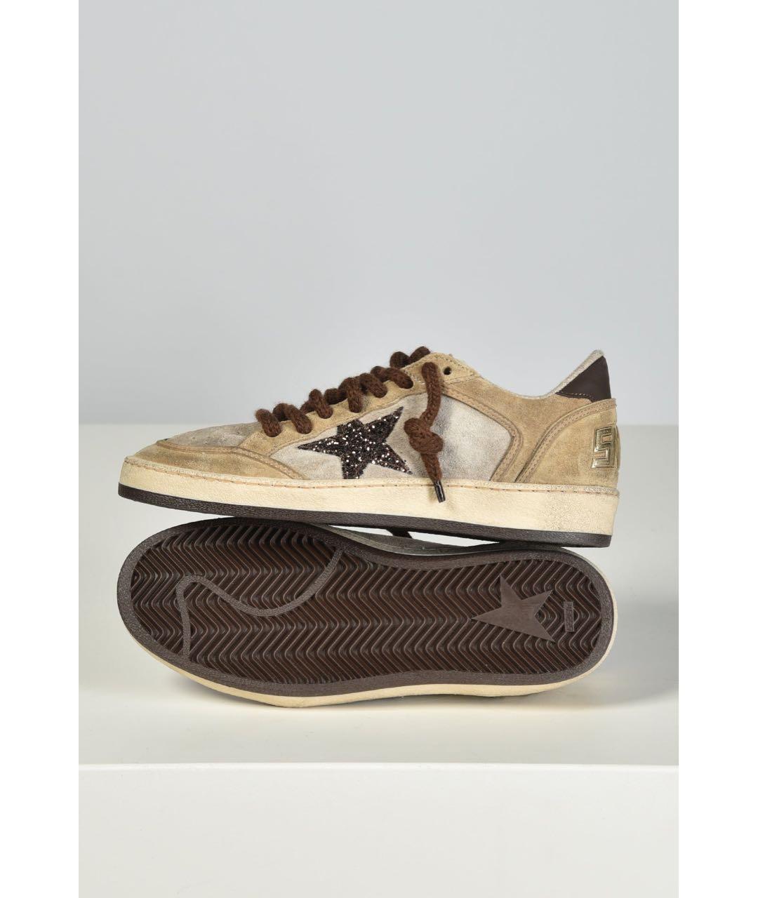 GOLDEN GOOSE DELUXE BRAND Бежевые замшевые кеды, фото 4