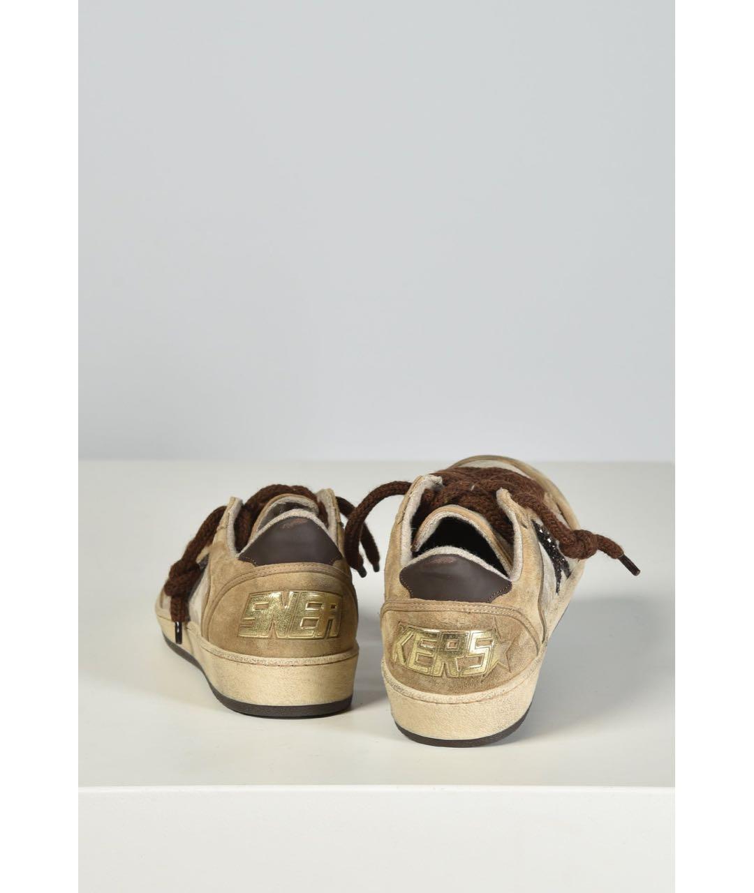 GOLDEN GOOSE DELUXE BRAND Бежевые замшевые кеды, фото 3