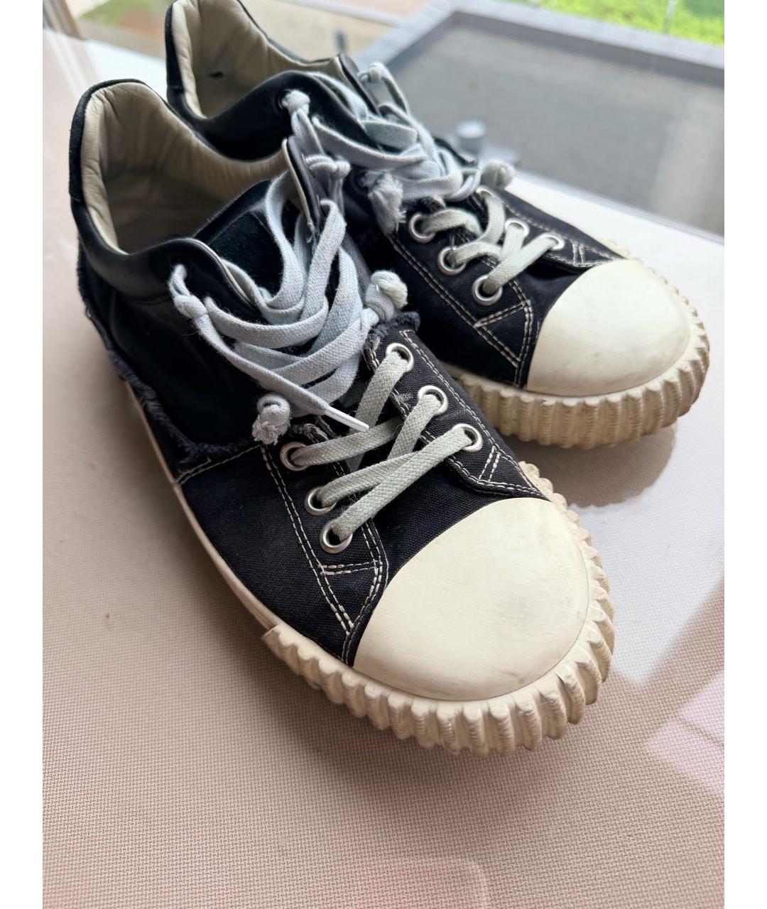 MM6 MAISON MARGIELA Черные текстильные низкие кроссовки / кеды, фото 7