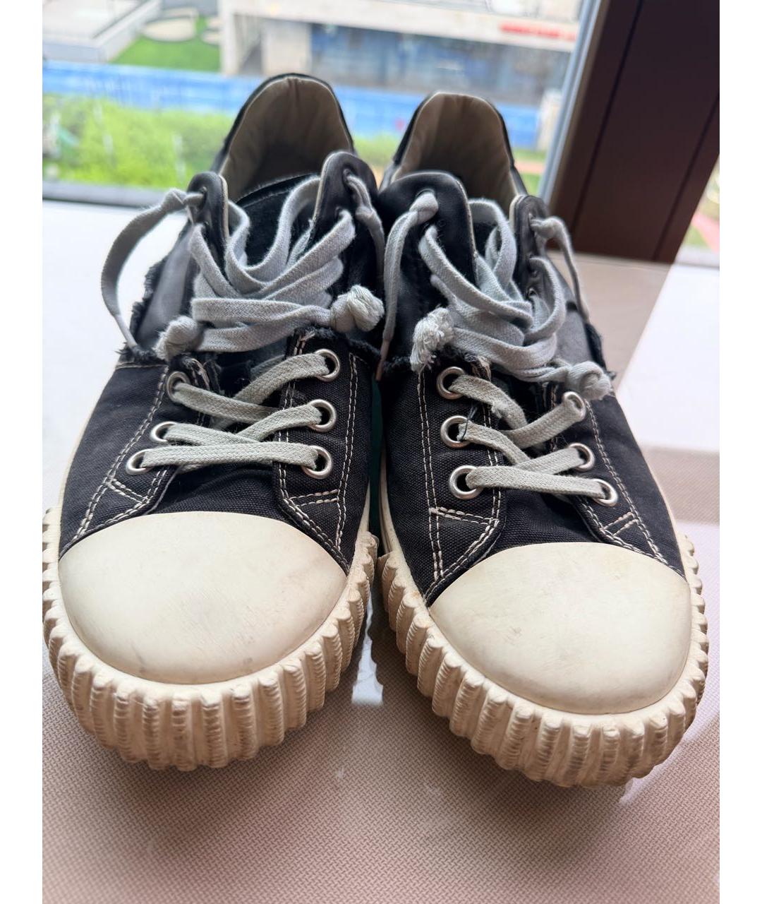 MM6 MAISON MARGIELA Черные текстильные низкие кроссовки / кеды, фото 2