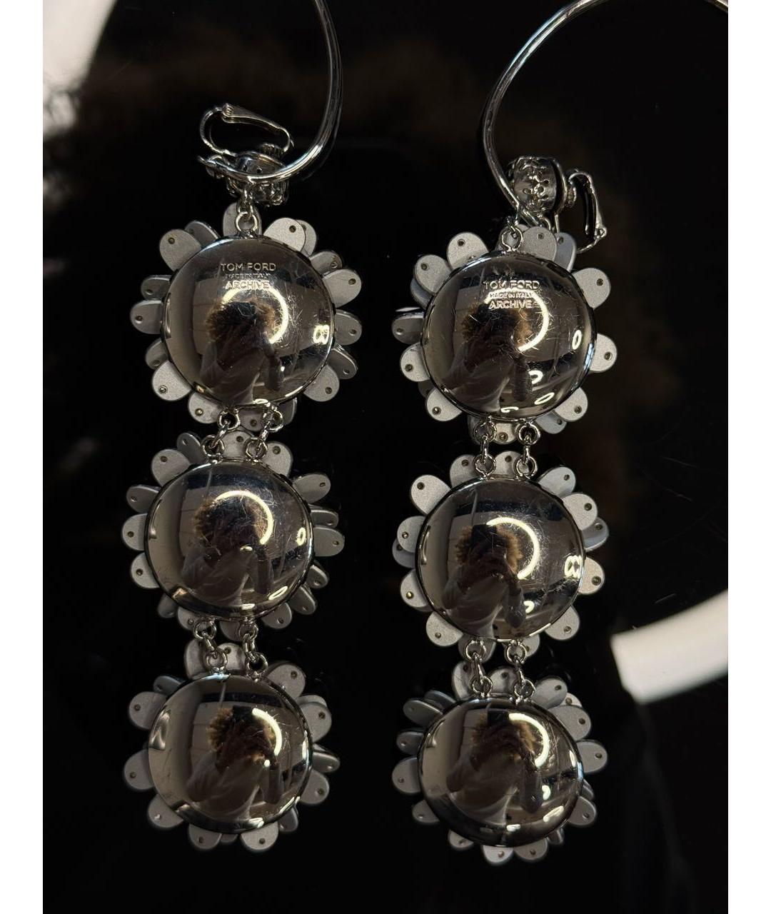 TOM FORD Белые серьги, фото 2