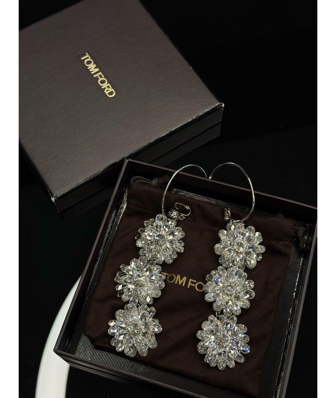 TOM FORD Белые серьги, фото 4