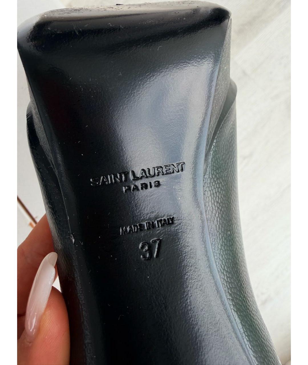 SAINT LAURENT Черные кожаные туфли, фото 6