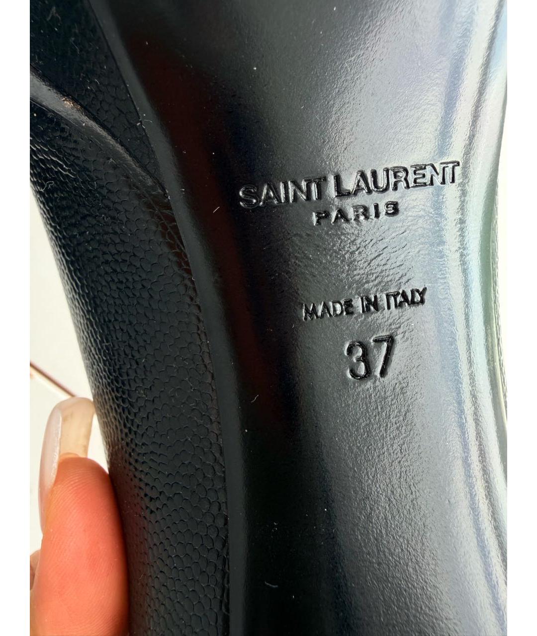SAINT LAURENT Черные кожаные туфли, фото 5