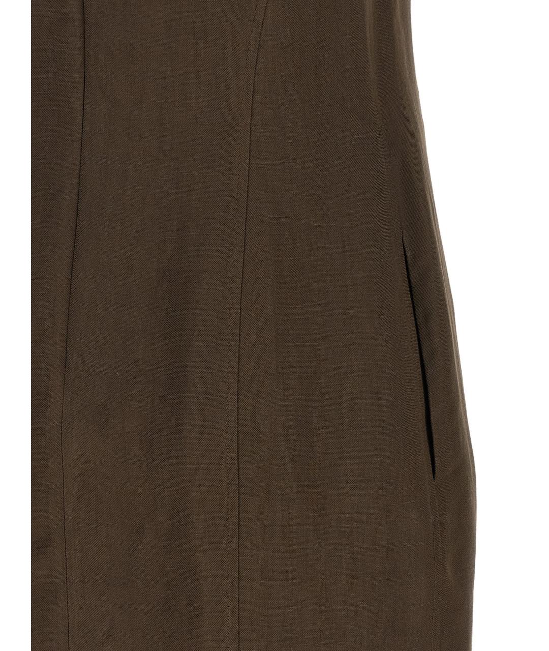 BRUNELLO CUCINELLI Коричневое вискозное повседневное платье, фото 4